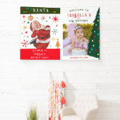 Kerstman komt elke leeftijd Baby Foto 1e Verjaarda Spandoek (Insitu)