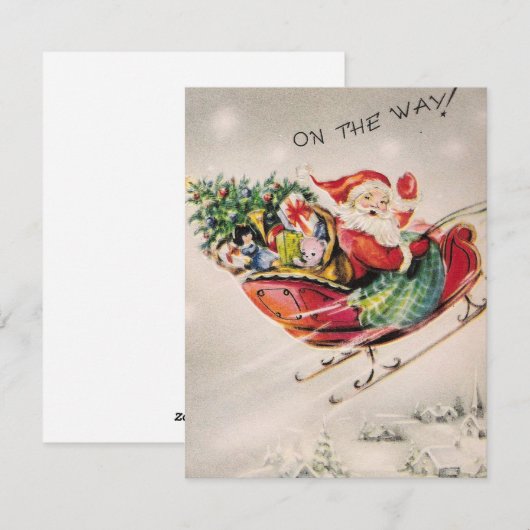 Kerstman komt eraan feestdagenkaart (Voorkant / Achterkant)