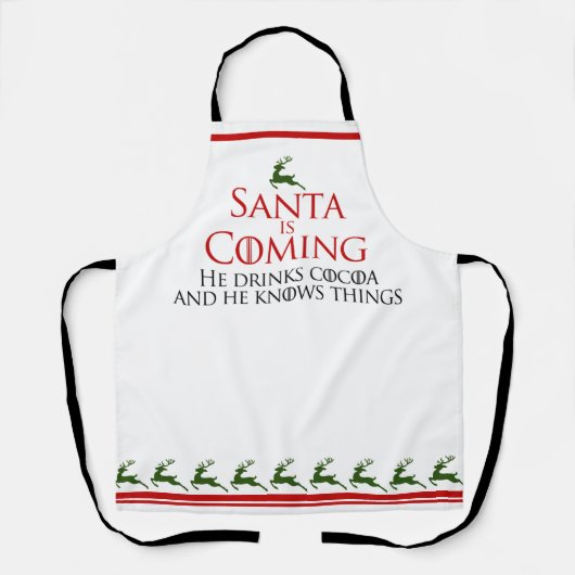 Kerstman komt eraan | Grappig Kerst Schort (Voorkant)