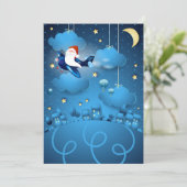 Kerstman komt  kaart (Staand voorkant)