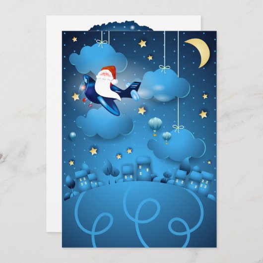 Kerstman komt kaart (Voorkant / Achterkant)