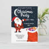 Kerstman komt kerstmarkt bezoeken kaart (Staand voorkant)