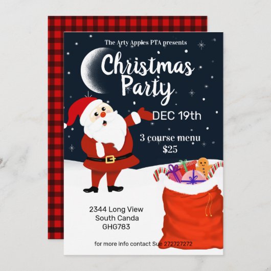 Kerstman komt kerstmarkt bezoeken kaart (Voorkant / Achterkant)