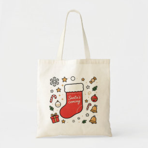 Kerstman komt Kerstmis sok Totetas Tote Bag