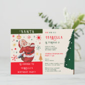 Kerstman komt Kinderen Verjaardag Gift Exchange Pa Kaart (Staand voorkant)