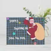 Kerstman komt langs save the date (Staand voorkant)