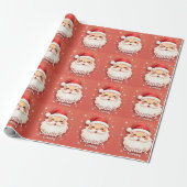 Kerstman komt leuke kerstcadeauverpakkings papier (Uitgerold)
