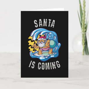 Kerstman komt met Surfboard Kaart