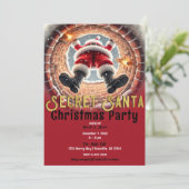 Kerstman komt naar beneden schoorsteen Secret Sant Kaart (Staand voorkant)