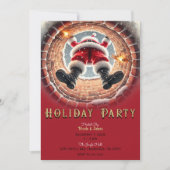 Kerstman komt naar beneden schoorsteen vakantie pa kaart (Voorkant)