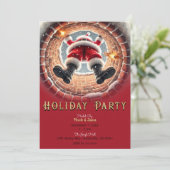 Kerstman komt naar beneden schoorsteen vakantie pa kaart (Staand voorkant)