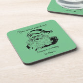  kerstman komt naar de stad bier onderzetter (Linkerzijde)