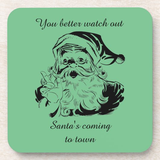  kerstman komt naar de stad bier onderzetter (Voorkant)