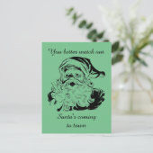  kerstman komt naar de stad feestdagenkaart (Staand voorkant)