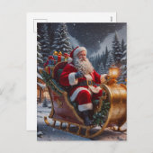 Kerstman komt naar de stad feestdagenkaart (Voorkant / Achterkant)