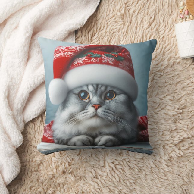 Kerstman komt naar de stad - Feestelijke Kitty Kat Kussen (Deken)