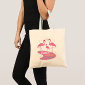 Kerstman komt naar de stad Funny Flamingo Kerstmis Tote Bag (Voorkant (product))