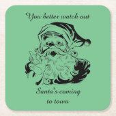  kerstman komt naar de stad kartonnen onderzetters (Voorkant)