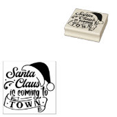Kerstman komt naar de stad Kerst Rubberen Stempel (Gestempeld)