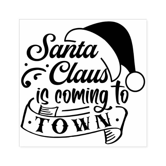 Kerstman Komt Naar De Stad Kerst Stempel (Afrduk)