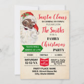 Kerstman komt naar de stad Kerstmis Family Party Kaart (Voorkant)