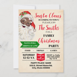 Kerstman komt naar de stad Kerstmis Family Party Kaart