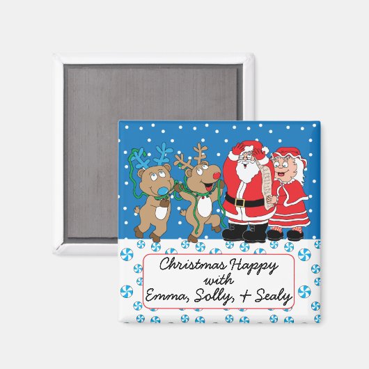 kerstman komt naar de stad magneet (Voorkant / Achterkant)