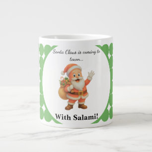 Kerstman komt naar de stad.. Met Salami!  Grote Koffiekop