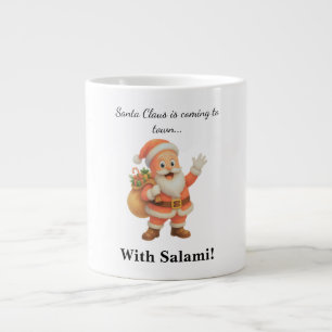 Kerstman komt naar de stad.. Met Salami! Grote Koffiekop