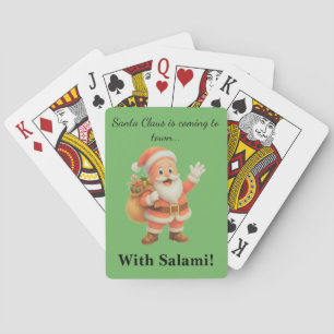 Kerstman komt naar de stad.. Met Salami!  Pokerkaarten