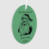  kerstman komt naar de stad ornament (voorkant)