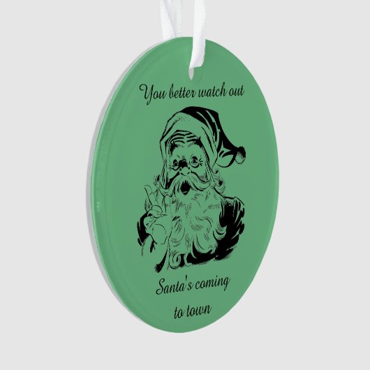  kerstman komt naar de stad ornament (voorkant)