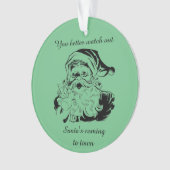  kerstman komt naar de stad ornament (voorkant)