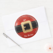 Kerstman komt naar de stad ronde sticker (Envelop)