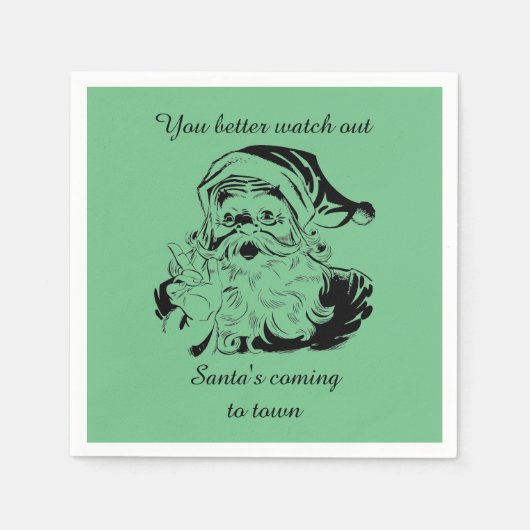  kerstman komt naar de stad servet (Voorkant)
