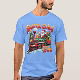 Kerstman komt naar eigen Kerstmis regen grappig T-shirt