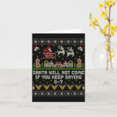 Kerstman komt niet als je blijft zeggen 6-7 Kerstm Kaart (Gele Bloem)