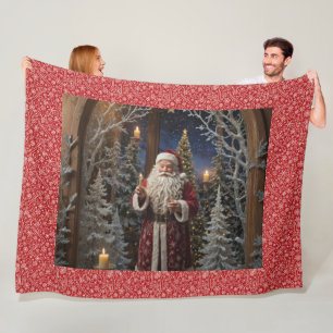Kerstman komt op bezoek fleece deken
