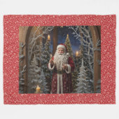 Kerstman komt op bezoek fleece deken (Voorkant (Horizontaal))