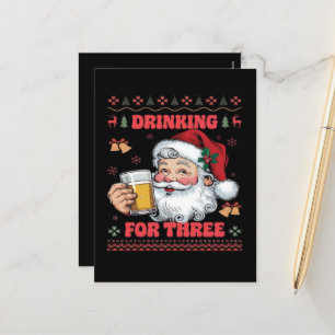 Kerstman Koppel Kerst Drinken  Feestdagenkaart