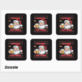 Kerstman Koppel Kerst Drinken Vierkante Sticker (Vel)