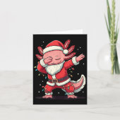 Kerstman Kostuum Dabbing Axolotl Xmas Light Kaart (Voorkant)