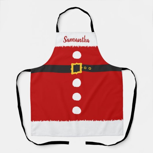 Kerstman kostuum Elf aangepaste naam Kerstmis Schort (Voorkant)