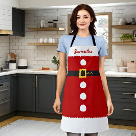 Kerstman kostuum Elf aangepaste naam Kerstmis Schort
