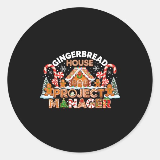 Kerstman Kostuum, Kersthuis Project Ronde Sticker (Voorkant)