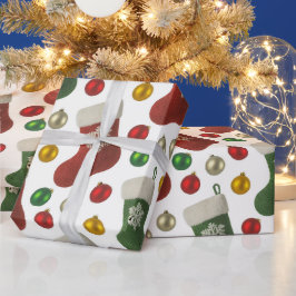 Kerstman Kous Cadeaupapier