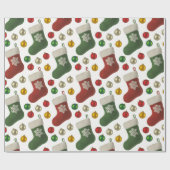 Kerstman Kous Cadeaupapier (Vlak)