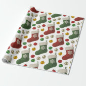 Kerstman Kous Cadeaupapier (Uitgerold)