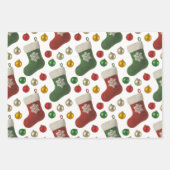 Kerstman Kous Inpakpapier Vel (Voorkant)
