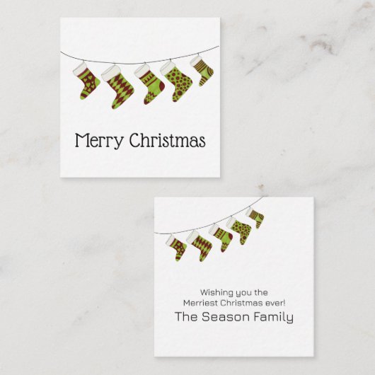 Kerstman Kousen Budget  Informatiekaartje (Voorkant / Achterkant)